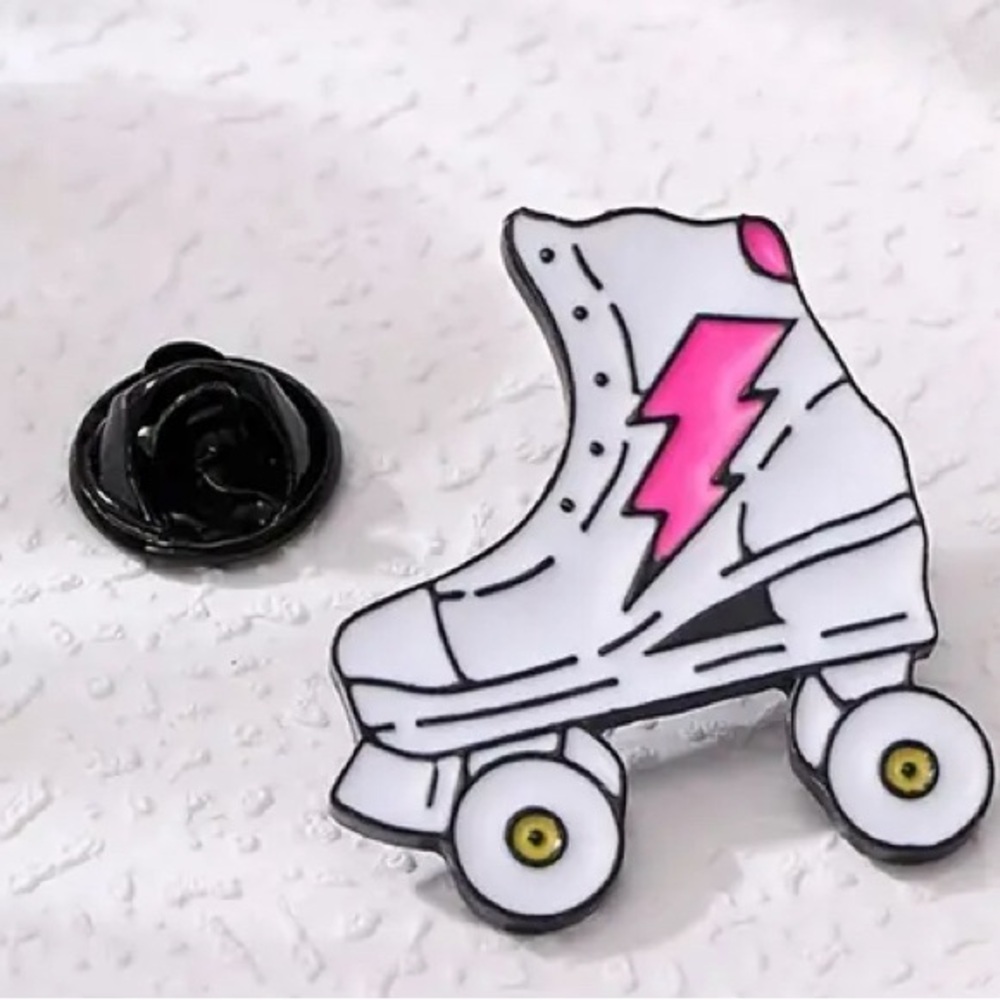 2/$20 - ENAMEL PIN - Lightning Bolt Rollerskate